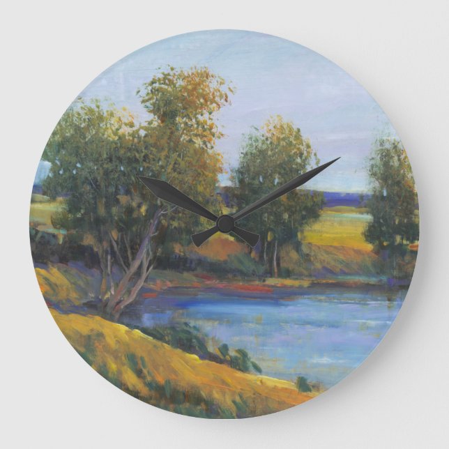 Baumreflektion II Große Wanduhr (Vorderseite)