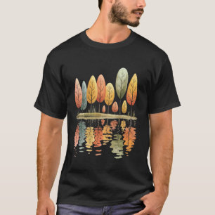 Baumreflexion Vintage-Wildtier-Natur Retro-Vorher T-Shirt