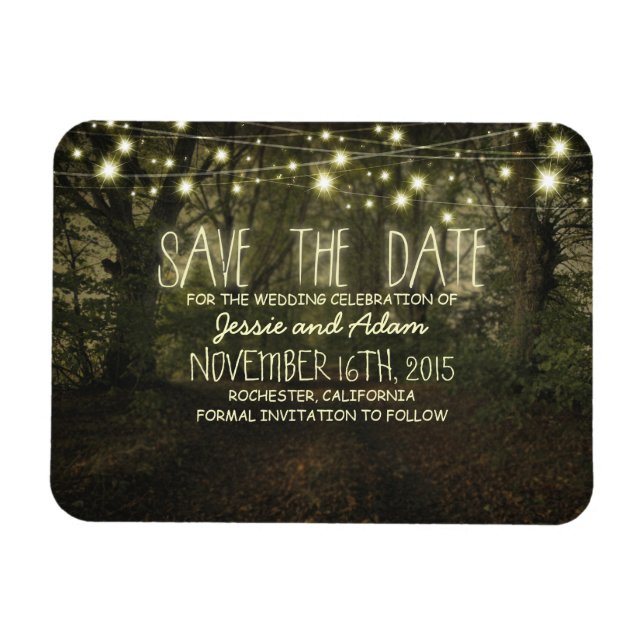 Baumreihenfolge rustikal Save the Date Magnet (Horizontal)