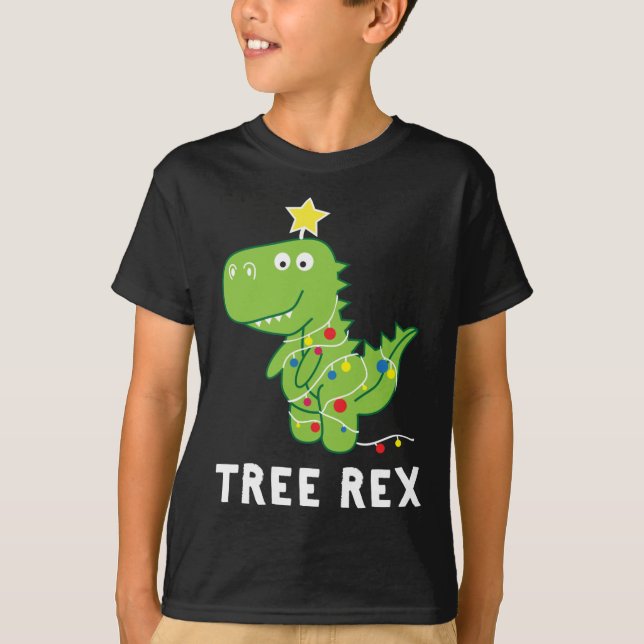 Baumrex. Animal Pun Funny Dinosaur Christmas Paja T-Shirt (Vorderseite)