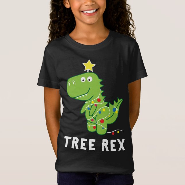 Baumrex. Animal Pun Funny Dinosaur Christmas Paja T-Shirt (Vorderseite)