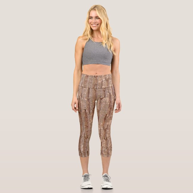 Baumrinde Capri Leggings (Vorderseite)