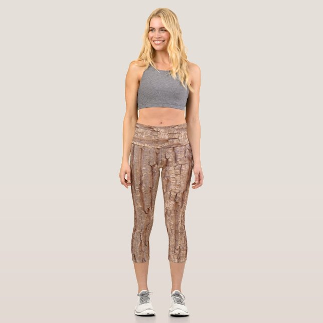 Baumrinde Capri Leggings (Vorderseite)