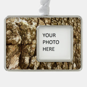 Baumrinde II Naturtexturierte Konstruktion Rahmen-Ornament Silber