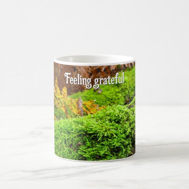 Baumrinde in Moss - Personalisierter Erntedank Kaffeetasse (Mittel)