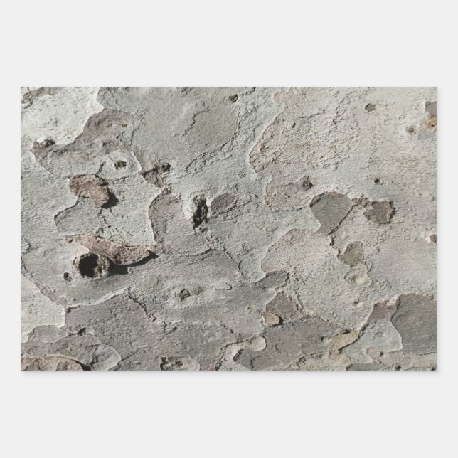 Baumrinde-Muster Packpapier-Blatt Geschenkpapier Set (Vorderseite)