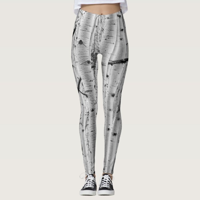 Baumrinde-Muster - Zitterpappel Leggings (Vorderseite)