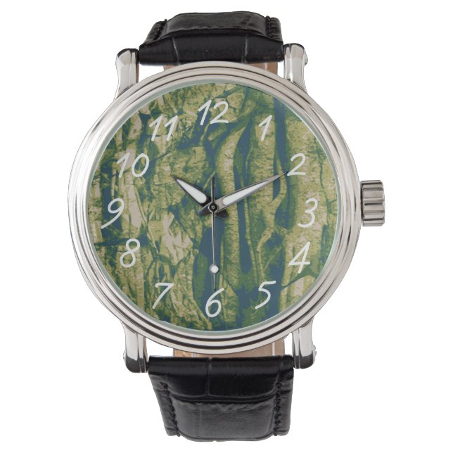 Baumrinde-Tarnmuster Armbanduhr (Vorderseite)