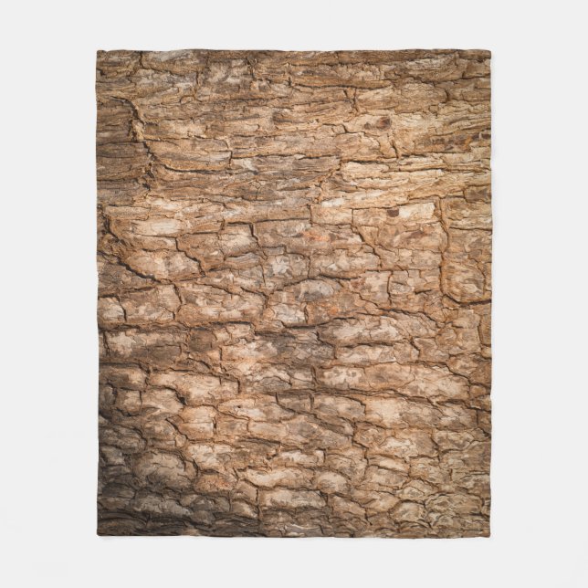 Baumrinde Textur, natürlicher Holzhintergrund. Fleecedecke (Vorderseite)