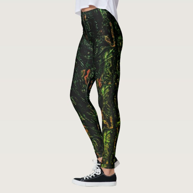 Baumrinde unter grünem Hammerglas Leggings (Links)