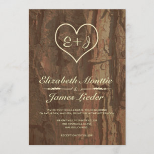 Baumrinden-Hochzeitseinladungen Einladung