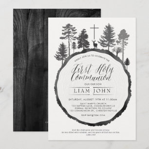 Baumring mit Hirschkommunion Einladung