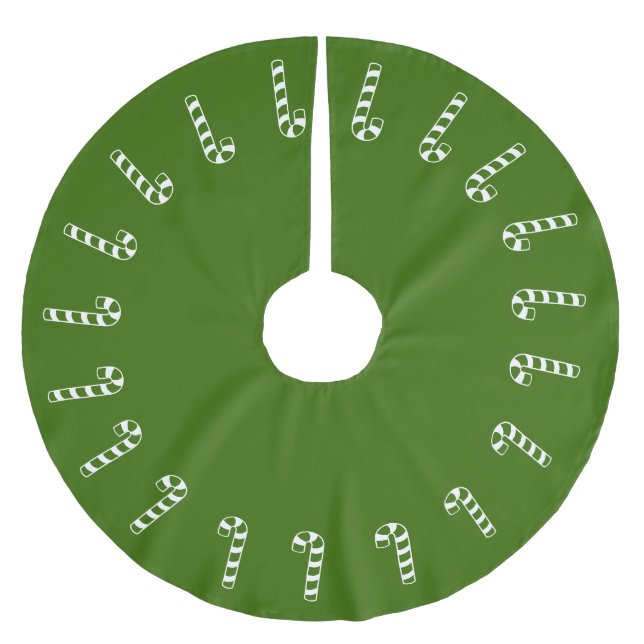 Baumrock - grüne Süßigkeiten Polyester Weihnachtsbaumdecke (Vorderseite)