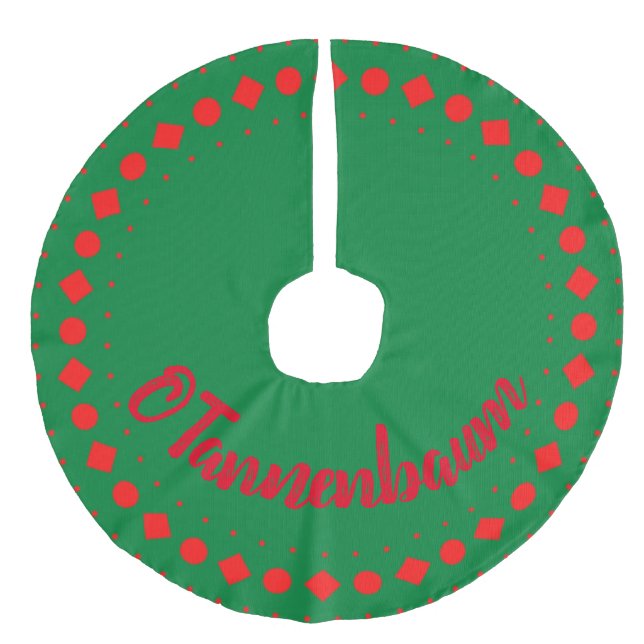 Baumrock, O Tannenbaum, Weihnachten Leinenimitat Weihnachtsbaumdecke (Vorderseite)