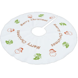 Baumrock - Santa und Holly Polyester Weihnachtsbaumdecke