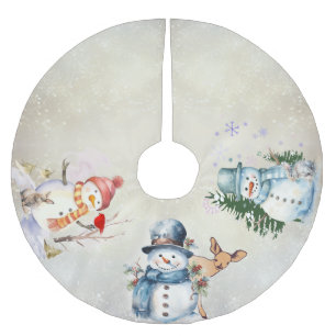 Baumrock "Snowmen" Polyester Weihnachtsbaumdecke