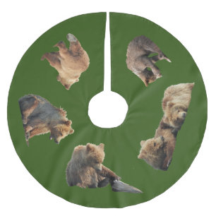 Baumrock von Grizzly Bärenjungen Polyester Weihnachtsbaumdecke