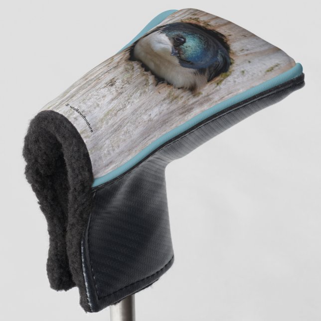 Baumschlucken in einer Nestbox Golf Headcover (3/4 Vorderseite)