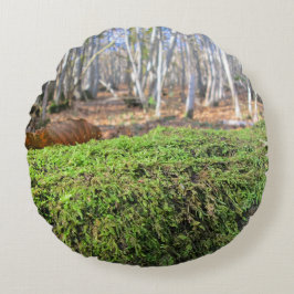 Baumschlummer im Herbstmoos - Personalisiert Rundes Kissen