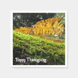 Baumstamm in Lush Moss - Benutzerdefinierter Ernte Serviette