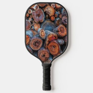 Baumstammstapel Muster Fotografie Pickleball Schläger