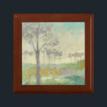 Baumständer Erinnerungskiste<br><div class="desc">Baum Stand II von Jennifer Goldberger. Enthält Bäume in gedämpften Farben vor einem grünen Hintergrund.</div>