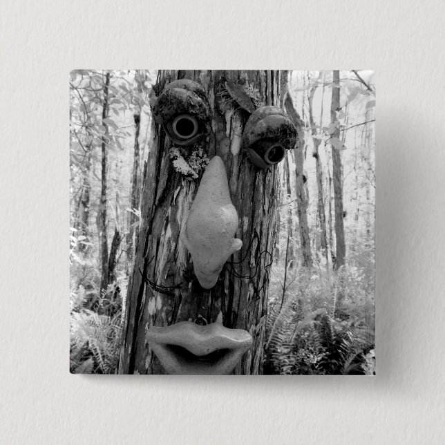Baumtroll auf einem Big Cypress-Baum. Button (Vorderseite)