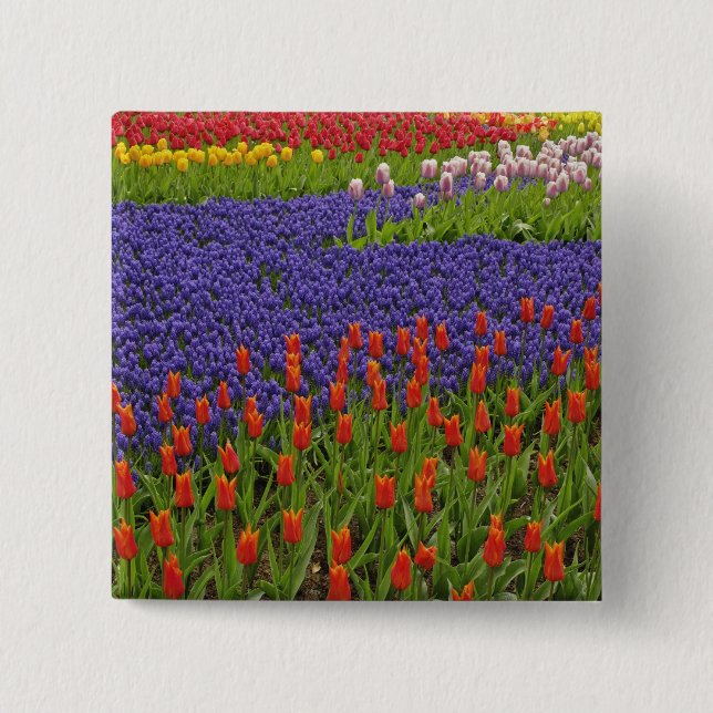 Baumuster von Tulpen und Blume von Traubentrester, Button (Vorderseite)