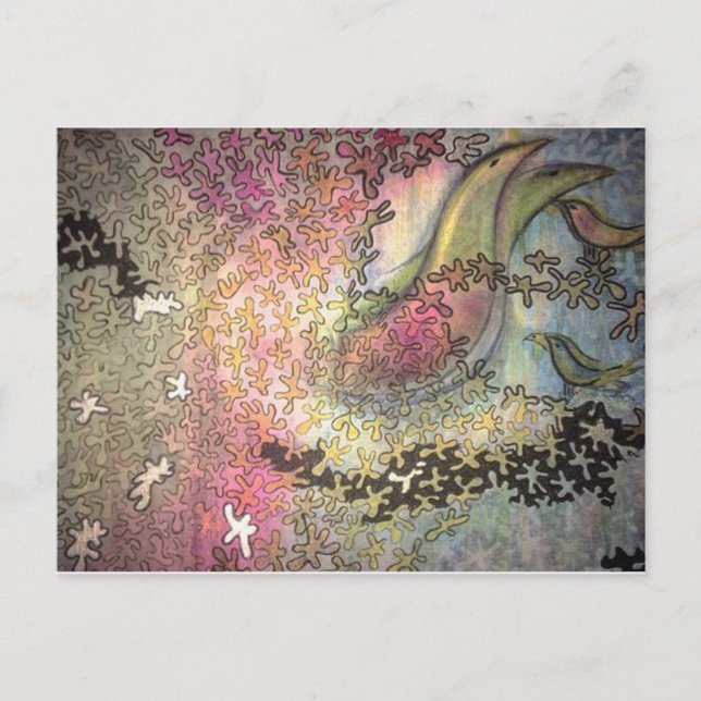 Baumvögel Postkarte (Vorderseite)