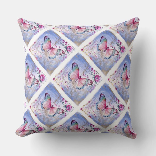 Baumwoll-Kissen 20x20/Schmetterling Kissen (Vorderseite)