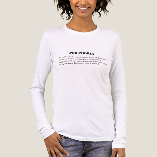 Baumwoll-Langarmshirt Cat Poo-Phoria Tri-Blend Shirt (Vorderseite)