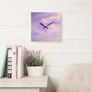 Baumwoll Zucker Karibische Wolken 1 Quadratische Wanduhr