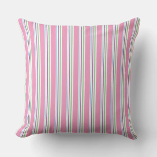 Baumwoll Zucker Rosa Grün Aqua Lila Streifen Dekor Kissen