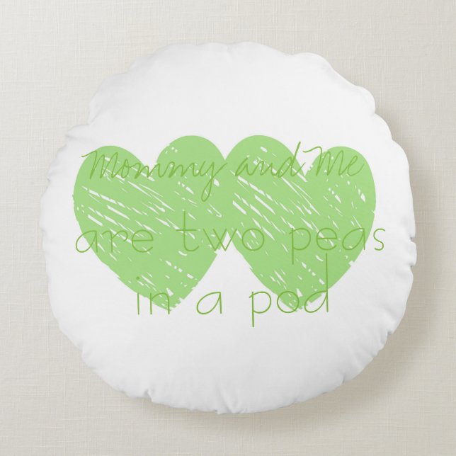 Baumwollbaby-Mama und ich kundenspezifisches Rundes Kissen (Vorderseite)