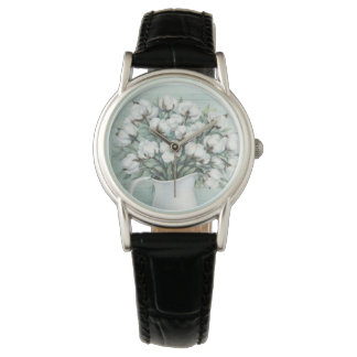Baumwollblumen Farmhouse Rustikale Uhr