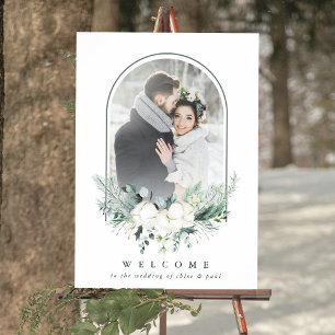 Baumwollblüten Gebogener Rahmen Foto Hochzeitsbegr Poster