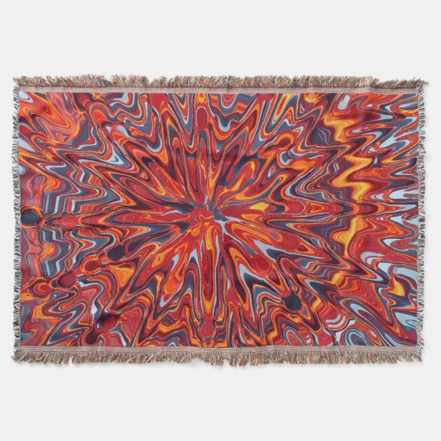 Baumwolldecke mit einem farbenfrohen Wirbel-Design Decke (Vorderseite)