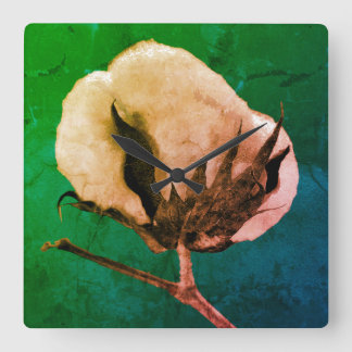 Baumwolle Boll 10,75" quadratische Acrylmauer-Uhr Wanduhr