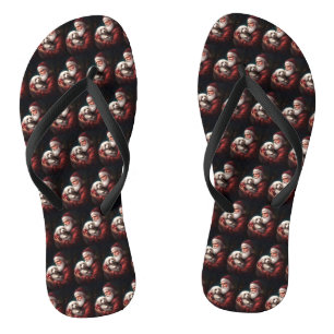 Baumwolle De Tulear mit Weihnachtsmann Weihnachten Flip Flops