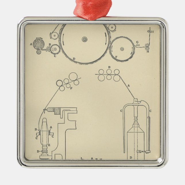 Baumwolle, die II spinnt Ornament Aus Metall (Vorne)