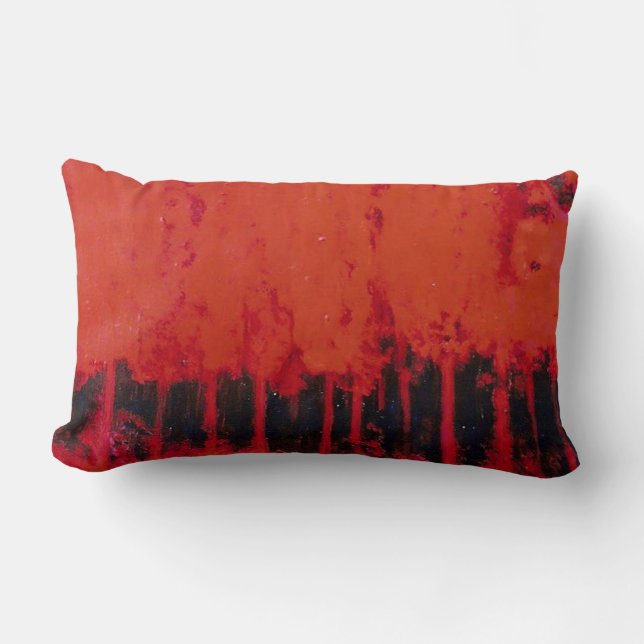 BAUMWOLLE "DIE ROTEN BÄUME" LENDENKISSEN (Vorderseite)