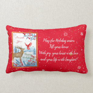 Baumwolle für Kardinal und Hirsch anpassen Lendenkissen