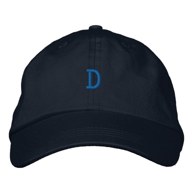 Baumwolle Initial D -Buchstabe Monogramm Hübsche-M Bestickte Baseballkappe (Vorderseite)