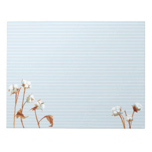 Baumwolle Pflanze Botanisches Aquarell Weiße Linse Notizblock