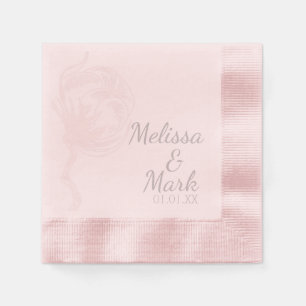 Baumwolle Pflanze Botanisches Monogramm Rosa Serviette