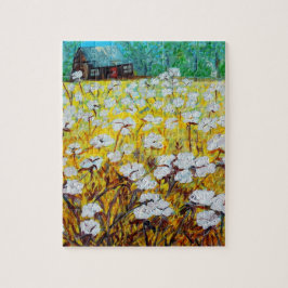 Baumwolle stellt hinteres Zuhause auf Puzzle