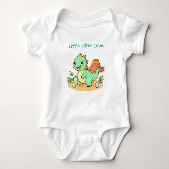 Baumwolle Trendiger Dinosaurier Spaß Baby Strampler (Vorderseite)