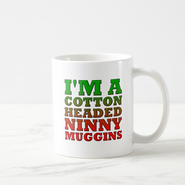 Baumwolle überzogen Ninny Muggins Funny Mug Kaffeetasse (Rechts)