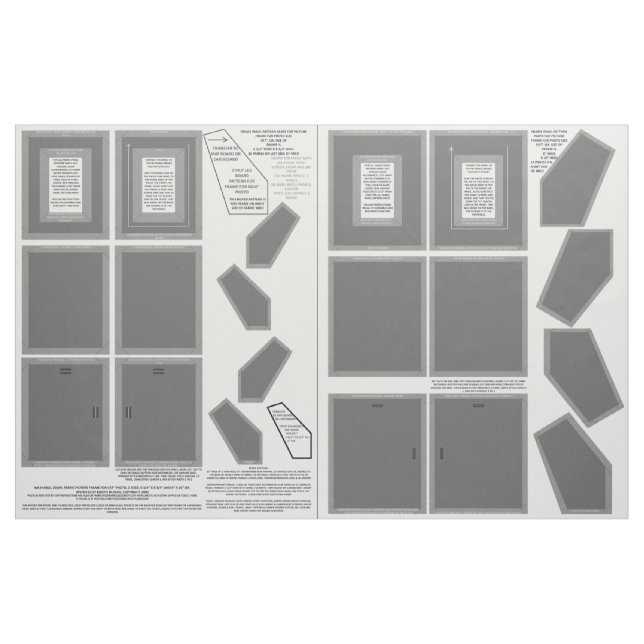 Baumwollgewebe 2 Graue Rahmen 12x18" Foto Nähmuste Stoff (Yard (91,4 cm))