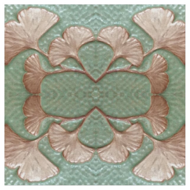 Baumwollgewebe mit Gingko-Blattmuster Stoff (Nahaufnahme)